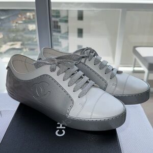 Chanel low top calfskin gum sneakers size 38